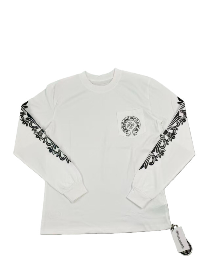 Los Angeles Sanskrit Alphabet Horseshoe Cross Print Long Sleeve T-Shirt 2 colors