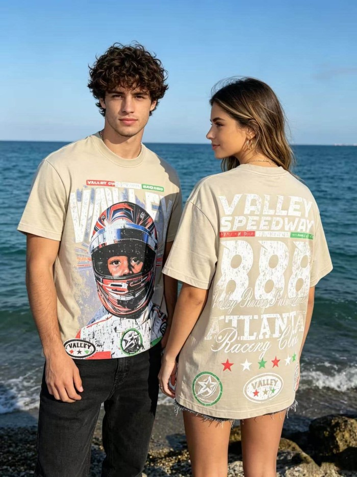 Red Racing Helmet Print Washed Tee 2 colors 29047371