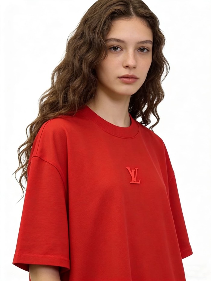 1:1 quality version Front and Back Logo Thick Pressure Adhesive Crew Neck Tee 3 colors 28903018