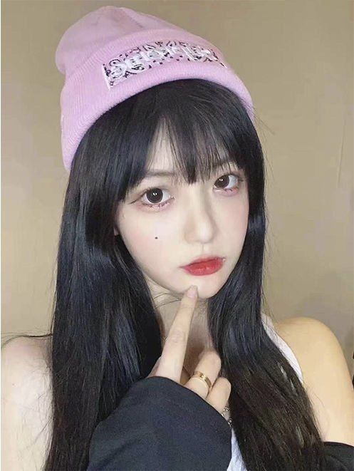 Big Label Cashew Flower Embroidered Warm Knit Cold Beanie 8 colors