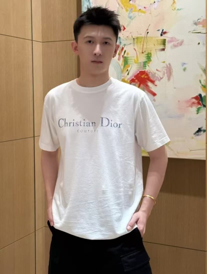 1:1 quality version Letter Vintage Cracked Print Washed T-Shirt 2 colors 28961190