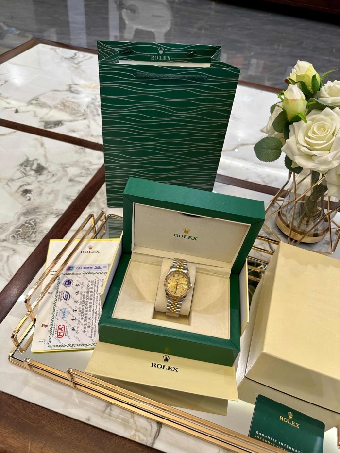DATE JUST Champagne-Colored Commemorative Pattern Diamond-Set Dial Movement Watch【Dial diameter：40mm 】28771358