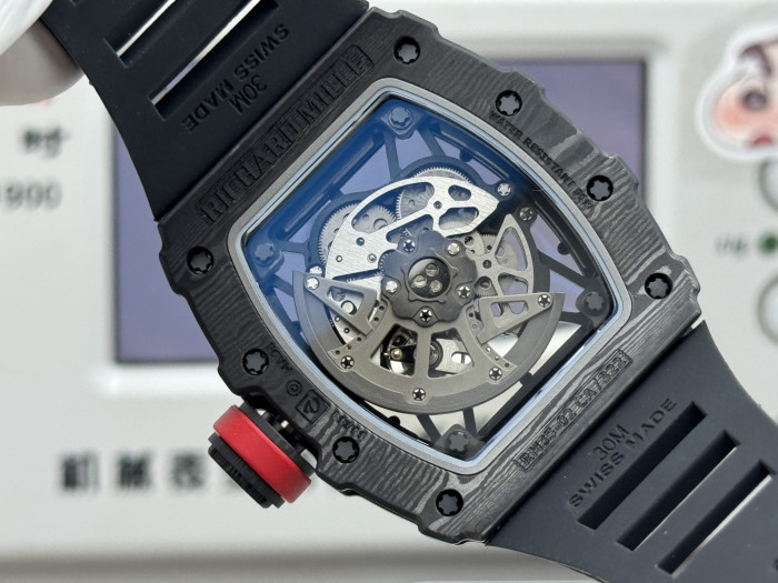 1:1 quality version RM 35-02 RAFAEL NADAL Carbon Fiber Automatic Mechanical Skeleton Watch 2 colors【Dial diameter：42mm 】28771545