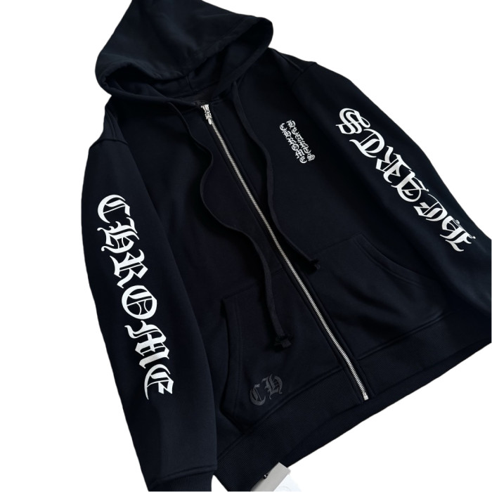 1:1 quality version Vertical Lettering Logo and Sanskrit print Zipper Hoodie 28755513