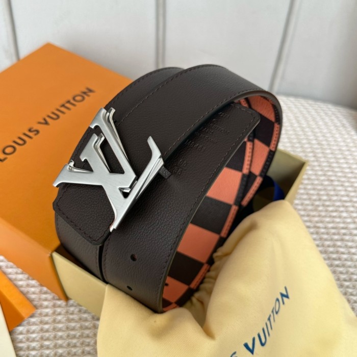 1:1 quality version Large Square Double Layer Letter Buckle Belt 6 colors【Width 4cm】