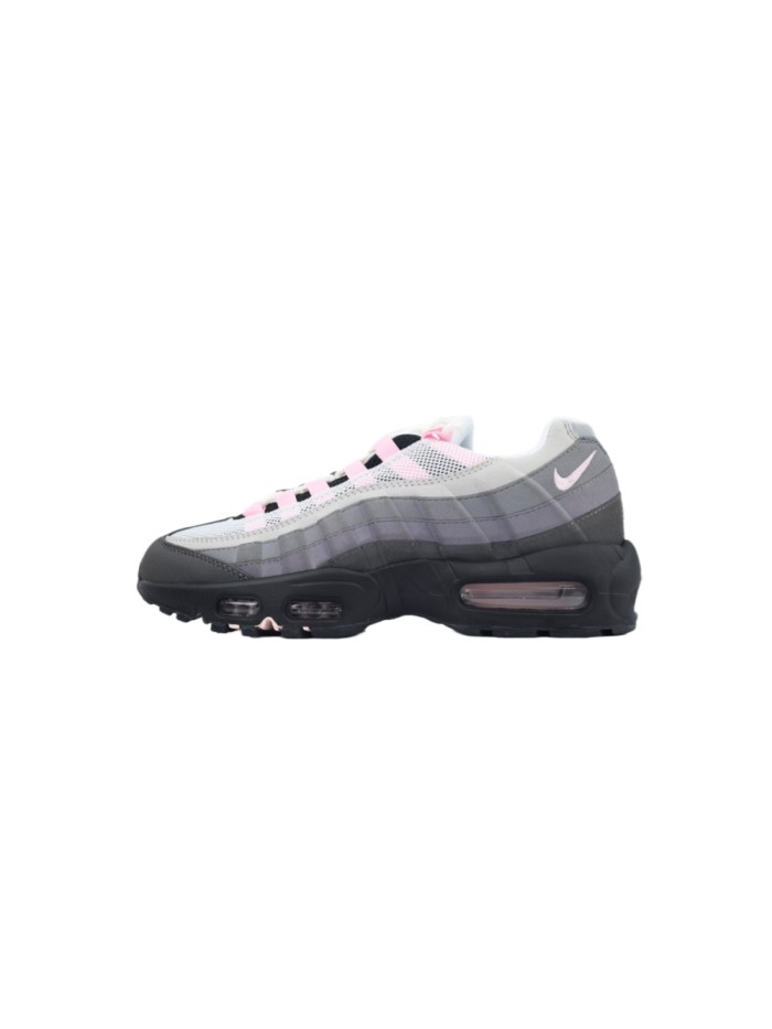 [plus-size shoes]  Air Max 95 Grey Pink Retro Running Shoes 28971651