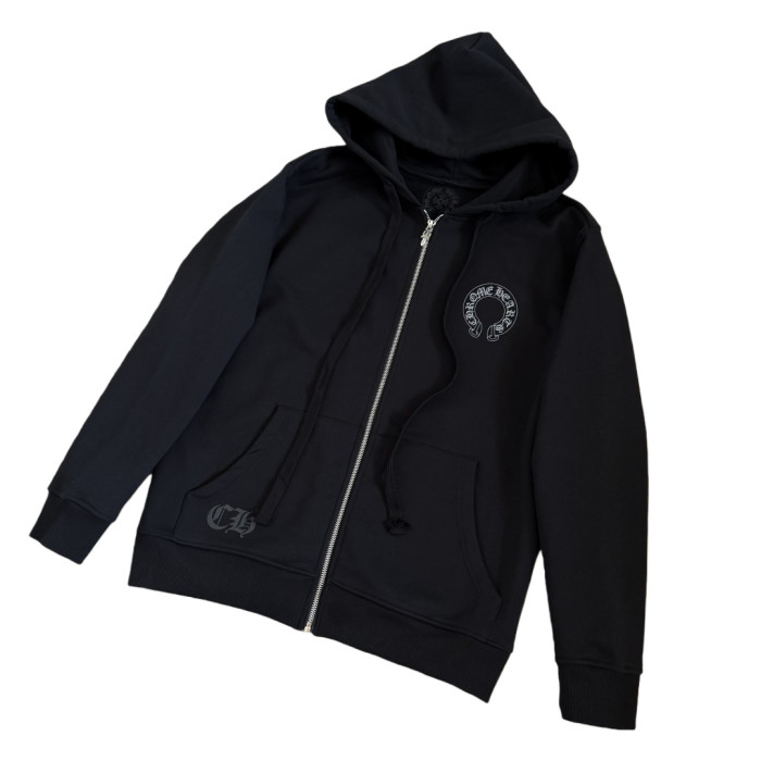 1:1 quality version Sanskrit Silver-Printed Zipper Hoodie 28755526