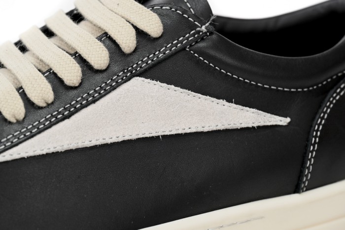 R*ck0wens EDFU Vintage Sneaks Leather Black Milk White RP01C5888LPOLVS-911