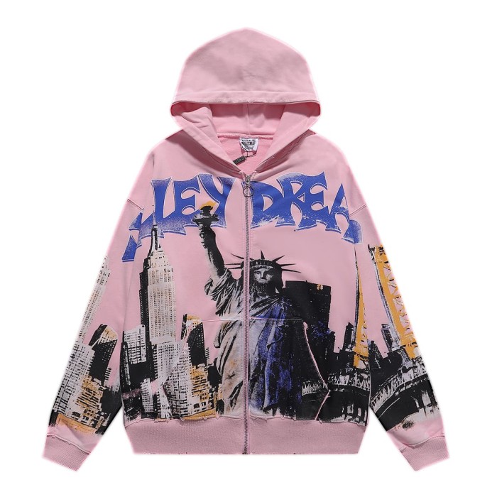 Statue of Liberty Print Washed Version Hoodie 28709898
