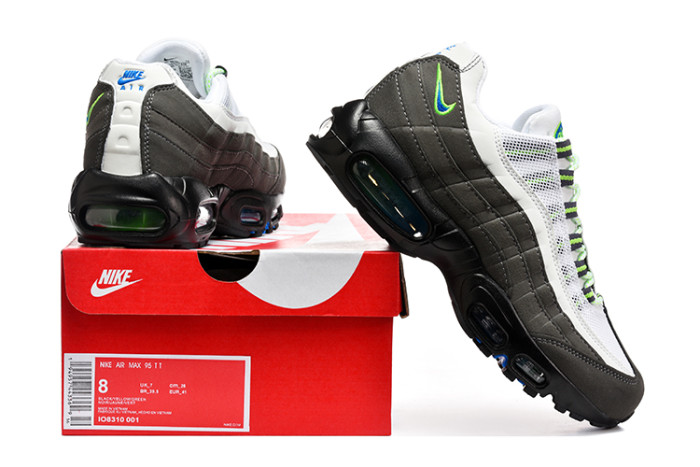 [plus-size shoes]Air Max 95 White Grey Green Retro Sneakers Running Shoes 29038275