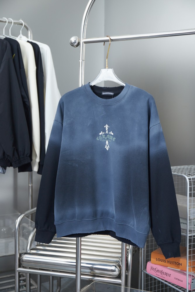 Vintage Cross Slogan Logo Printed Sweatshirt 2 colors