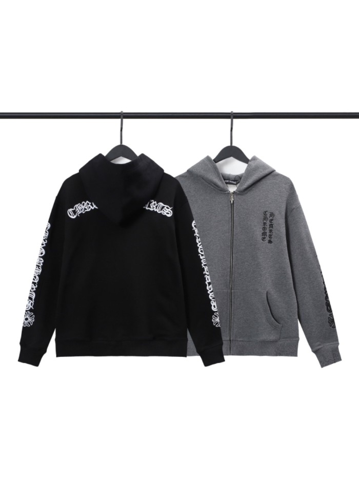 Sanskrit Embroidered Zipper Sweatshirt 2 colors