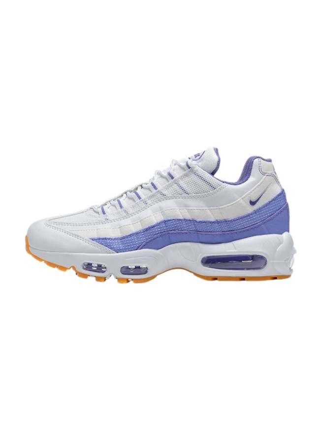 [plus-size shoes]Air Max 95 White Purple Gum Sole Air Cushion Casual Sneakers 29066521