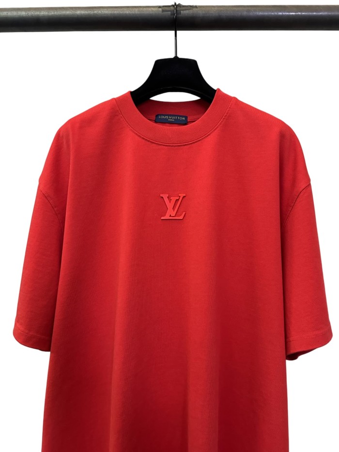 1:1 quality version Front and Back Logo Thick Pressure Adhesive Crew Neck Tee 3 colors 28903018