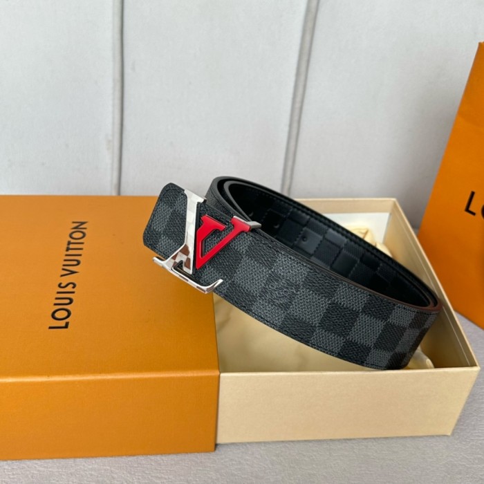 1:1 quality version Colorful Duplex Plaid Monogrammed Buckle Reversible Belt 6 colors【Width 4cm】