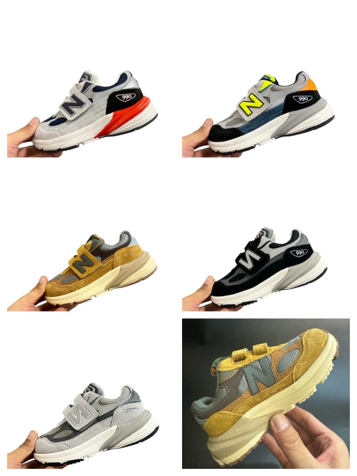 990V6 Hook And Loop Sports Shoes for Kids 5 colors 28999108