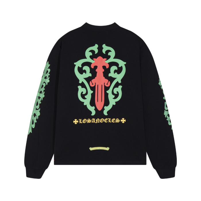 Ivy Great Sword Flower Arm Round Neck Long Sleeve T-Shirt