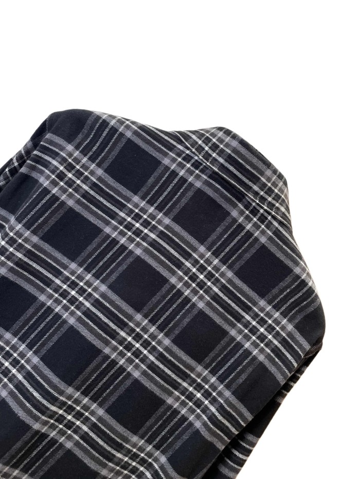 1:1 quality version classic black-white-gray check jacquard lapel long-sleeve shirt 28937201