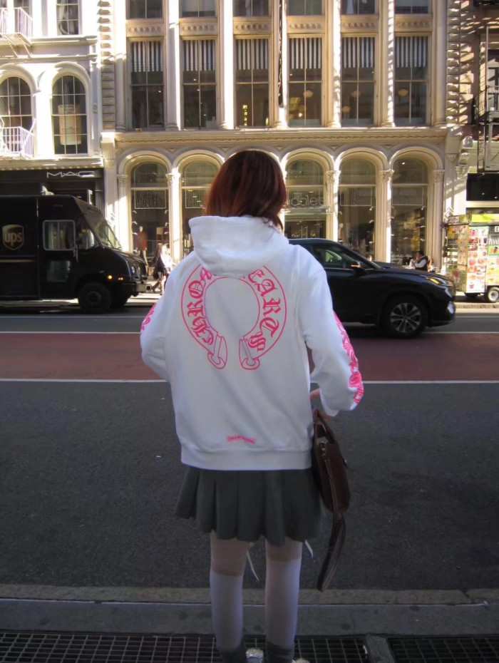 1:1 quality version Back Pink Horseshoe Hoodie 2 colors 28694104