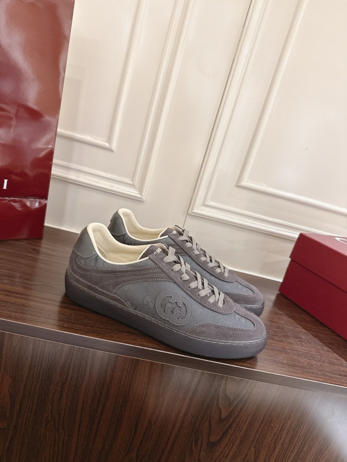 1:1 quality version Gucci GG Monogram Canvas Suede Shoes 2 colors 28974036