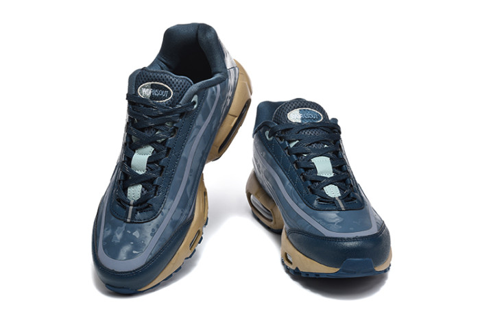 [plus-size shoes]Air Max 95 Navy Blue Tan  Air Cushion Running Shoes 29043538