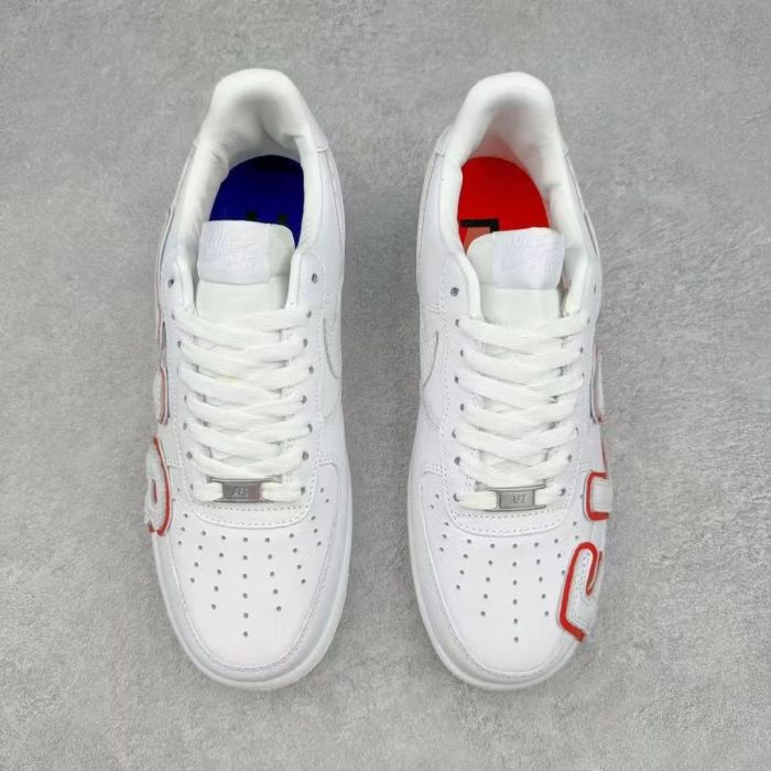 1:1 quality version  AF1 White and red letter embroidered board shoes 3 colors