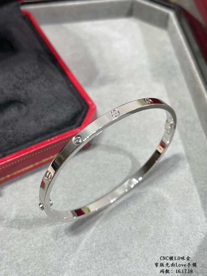 1:1 quality version CNC High-end narrow plain LOVE bracelet without diamonds