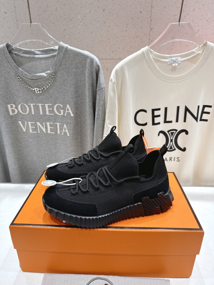 [plus-size shoes]Bouncing Black & White Genuine Nubuck Leather Couple Style Breathable Sneakers 2 colors 29085307