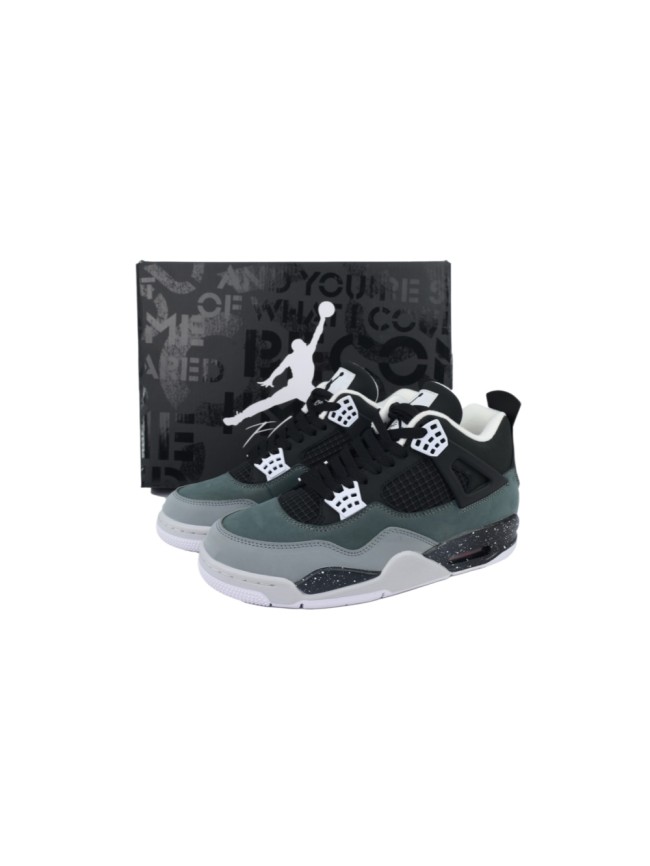 [plus-size shoes]Jordan 4   Fear  Gradient Grey Suede Basketball Shoes 29035120