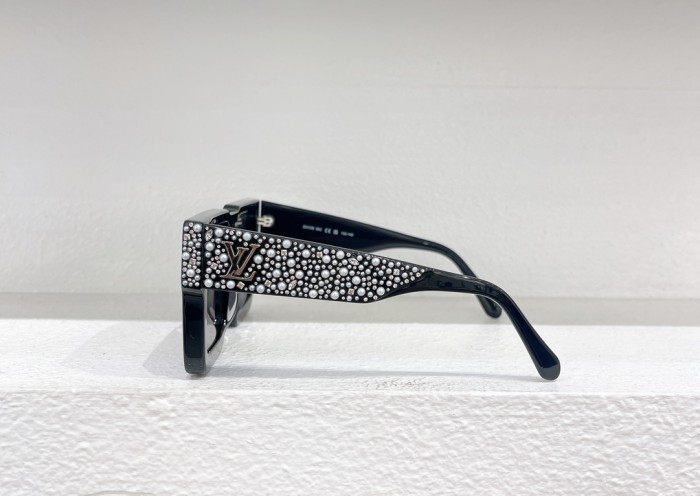1:1 quality version Rhinestone Embellished Chunky Frame Glasses