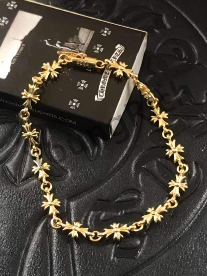 Sterling Silver Gold Plated Cross Bracelet