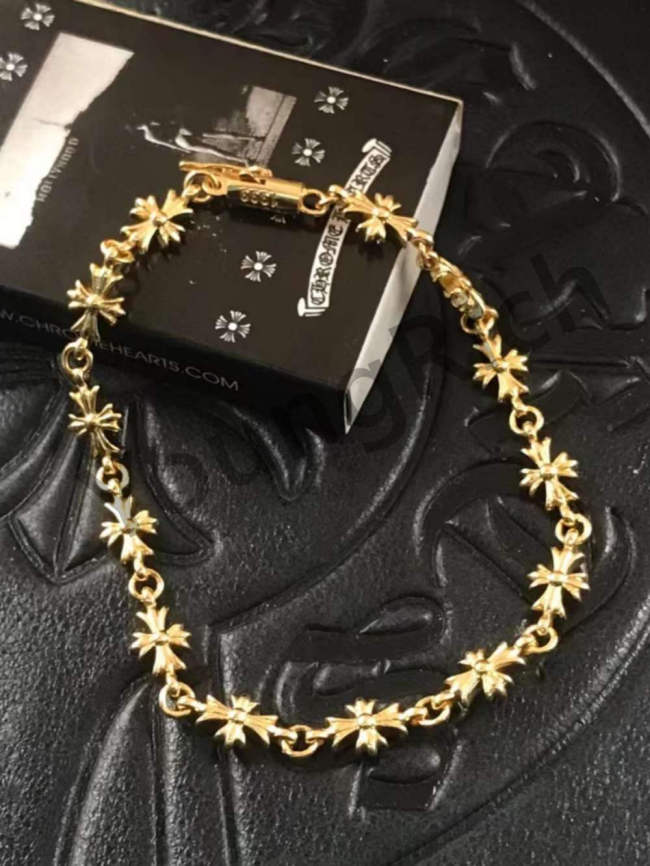 Sterling Silver Gold Plated Cross Bracelet