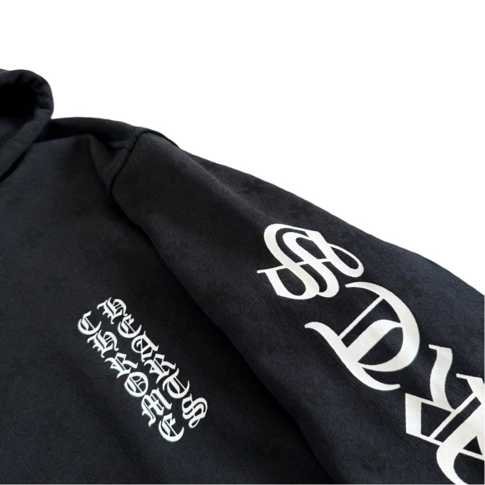 1:1 quality version Full printed dark cross Vertical Lettering Logo and Sanskrit print Zipper Hoodie 2 colors 28782524
