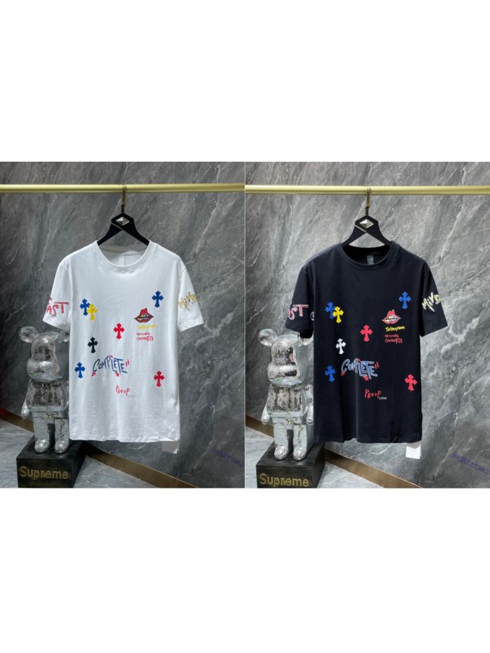 Colorful Cross Hand Painted Graffiti tee 2 colors