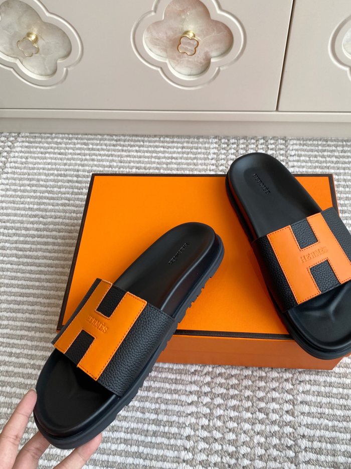 1:1 quality version 28062878 H Calfskin Slippers 5 colors