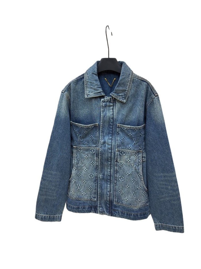 1:1 quality version Embroidered Patch Pocket Denim Jacket 28687456