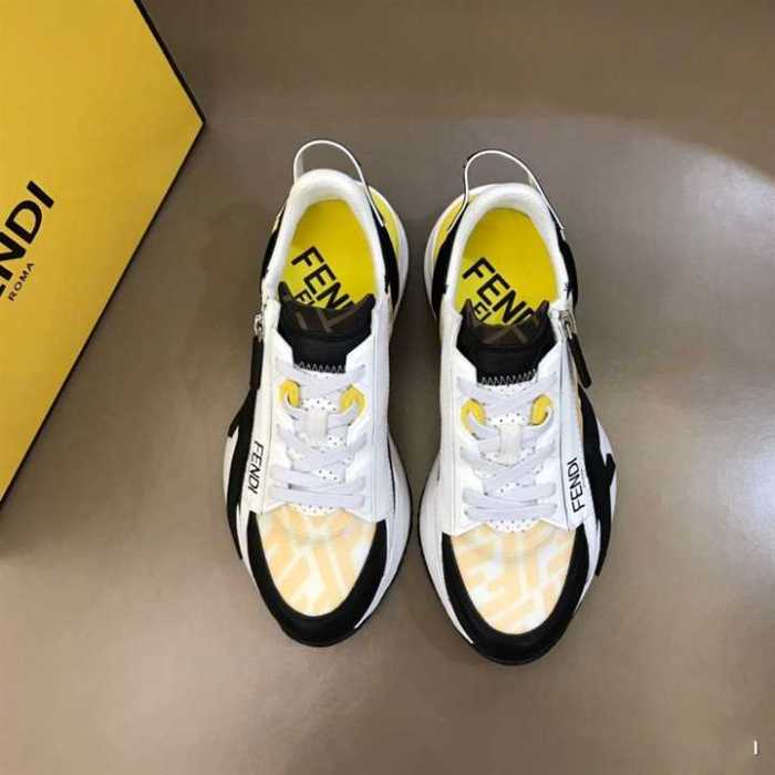 FEND1 FLOW YELLOW NYLON LOW TOPS SNEAKERS   FD01