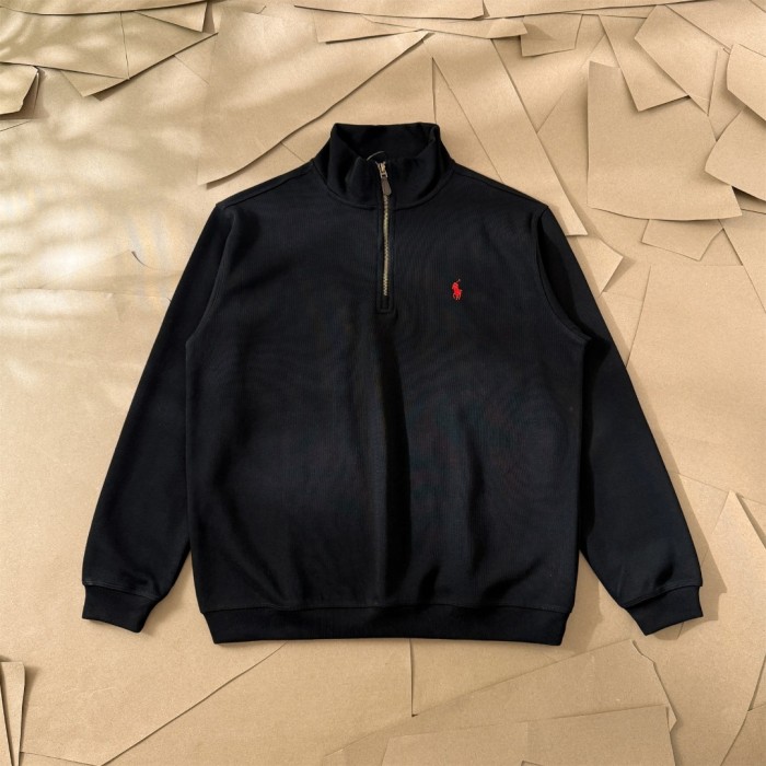 Polo Embroidery Half Zipper Stand Collar Sweatshirt 6 colors 28593302