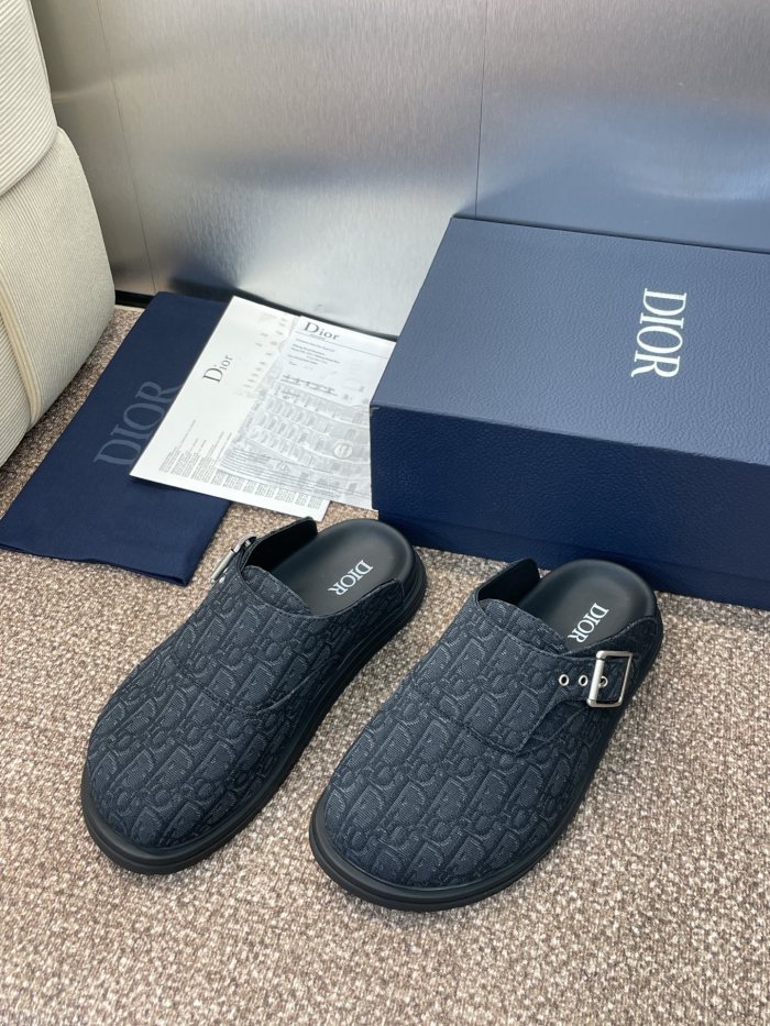 1:1 quality version Aqua Leather Oblique Slippers 2 colors 28691974