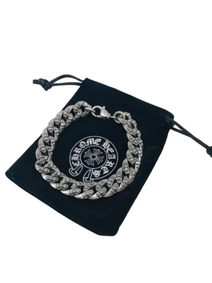 Cross Engraved Lobster Clasp Bracelet