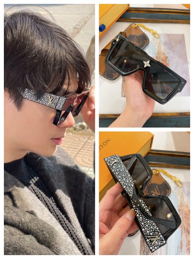 1:1 quality version Rhinestone Embellished Chunky Frame Glasses