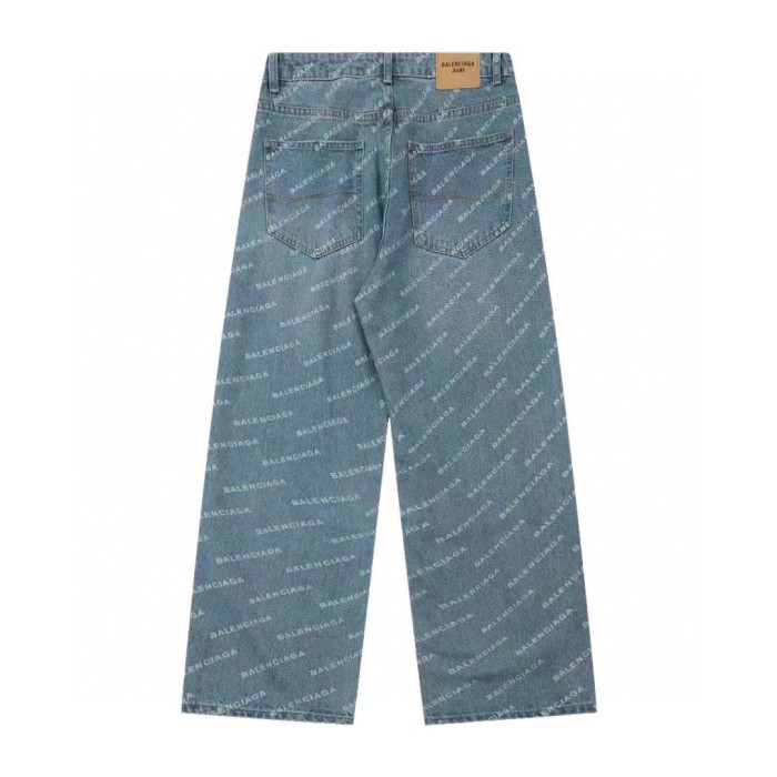 1:1 quality version Pop-up laser full print jeans 2 colors