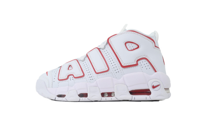 Air More Mid-top Retro Men's White and Red Pippen Basketball Shoes 29030186