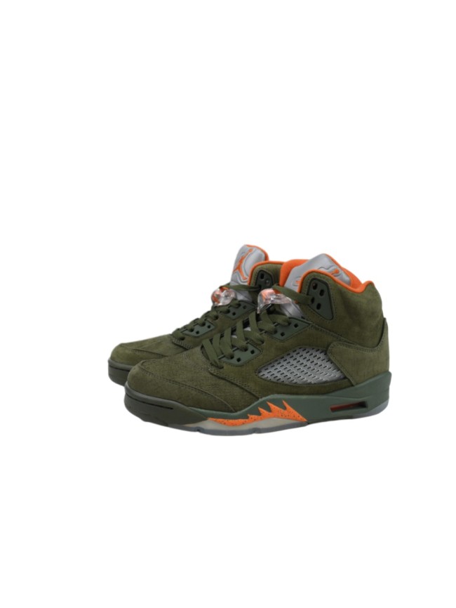 [plus-size shoes] 1:1 quality version Jordan 5  Olive  Green & Orange Basketball Shoes 29035217