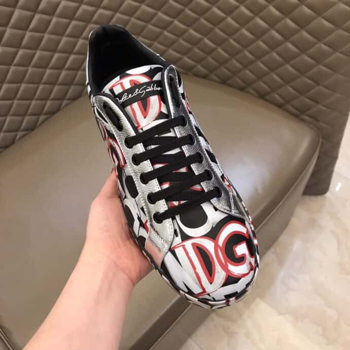 DOLCE    G@BB@N@ PORTOFINO SNEAKERS IN PRINTED NAPPA CALFSKIN   DG8