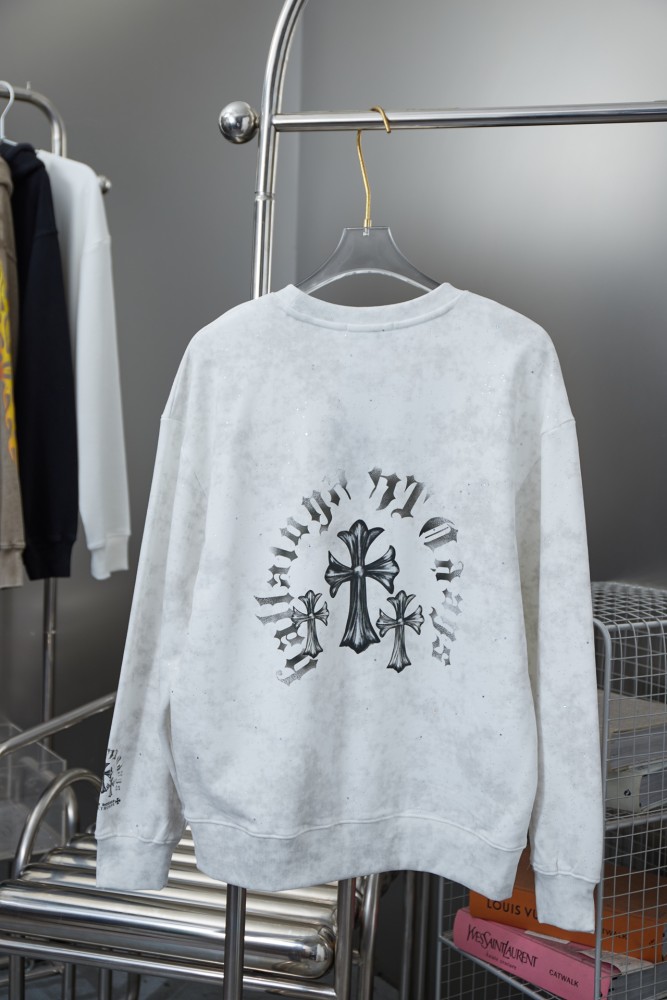 Tie-Dye Gothic Alphabet Cross Printed Crew Neck Sweatshirt 3 colors