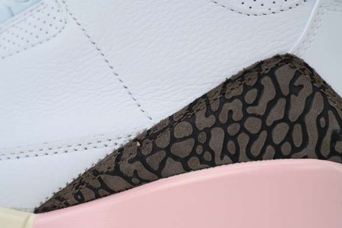 [plus-size shoes]Jordan 3 Mid-Top Women's White Brown Pink Retro Basketball Shoes 29033448