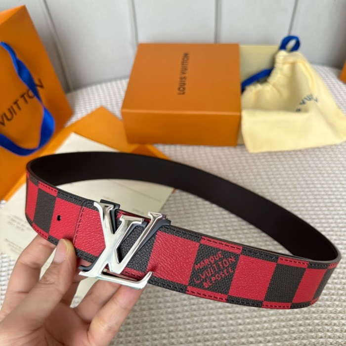 1:1 quality version Large Square Double Layer Letter Buckle Belt 6 colors【Width 4cm】