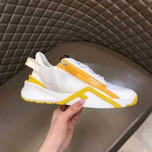 FEND1 CHUNKY LACE-UP TRAINERS YELLOW   FD20