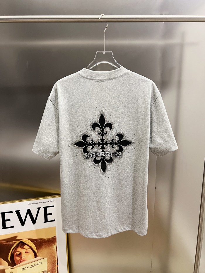 1:1 quality version Sanskrit Horseshoe & Fleur-de-lis Rhinestone Printed  Vintage Tee 3 colors 29082450